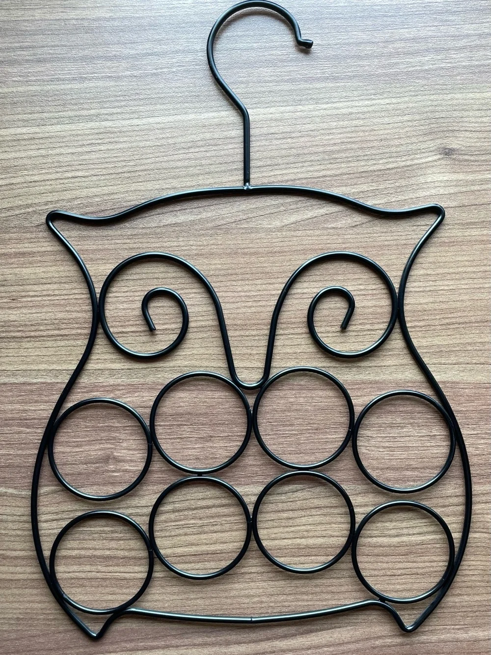 Black Metal Owl Scarf Hanger Organizer – Excellent Condition